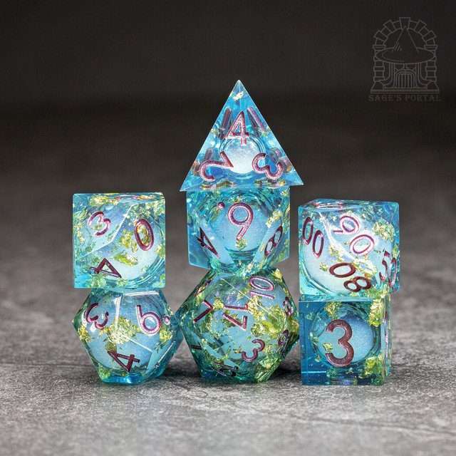 Sage's Atlantis Souls Liquid Core Sharp Edge Resin Dice Set - Sage's PortalLiquid Core Dice Set