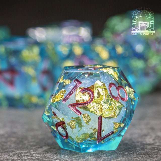 Sage's Atlantis Souls Liquid Core Sharp Edge Resin Dice Set - Sage's PortalLiquid Core Dice Set