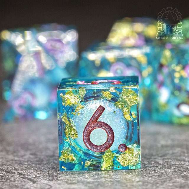 Sage's Atlantis Souls Liquid Core Sharp Edge Resin Dice Set - Sage's PortalLiquid Core Dice Set
