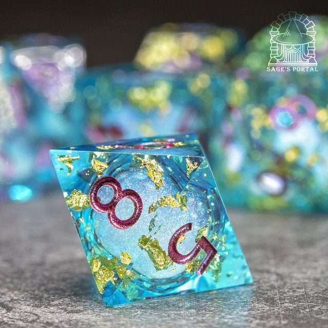 Sage's Atlantis Souls Liquid Core Sharp Edge Resin Dice Set - Sage's PortalLiquid Core Dice Set