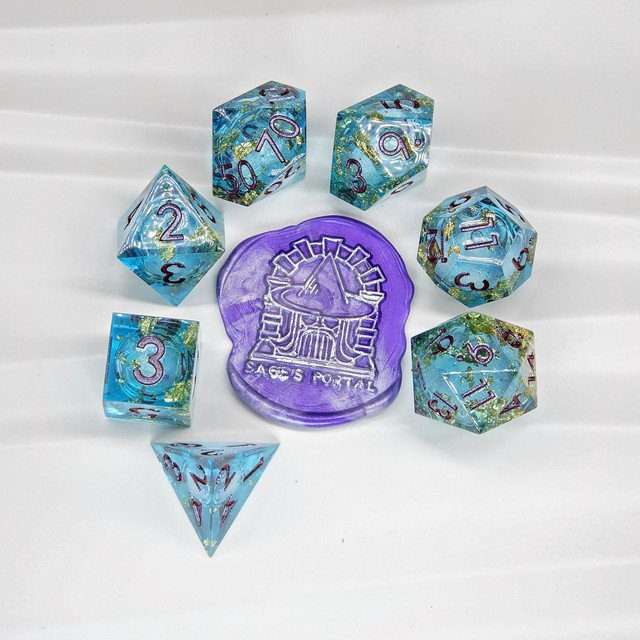 Sage's Atlantis Souls Liquid Core Sharp Edge Resin Dice Set - Sage's PortalLiquid Core Dice Set