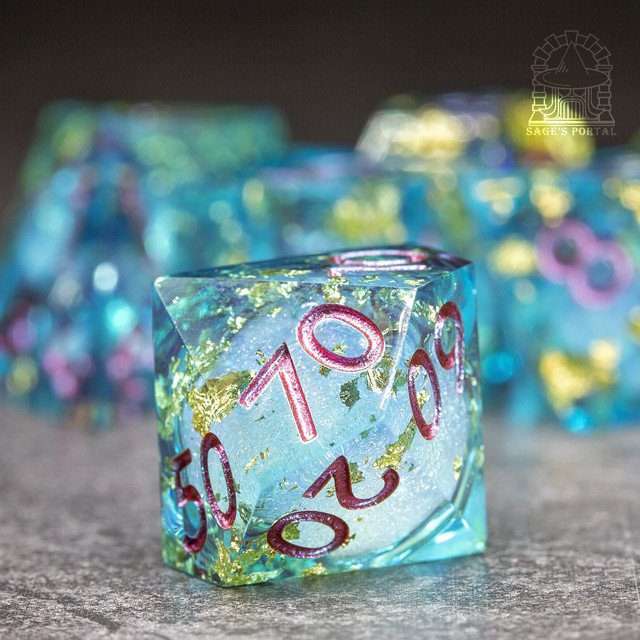 Sage's Atlantis Souls Liquid Core Sharp Edge Resin Dice Set - Sage's PortalLiquid Core Dice Set