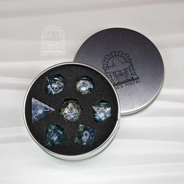 Sage's Atlantis Souls Liquid Core Sharp Edge Resin Dice Set - Sage's PortalLiquid Core Dice Set