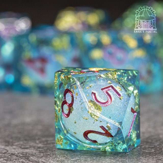 Sage's Atlantis Souls Liquid Core Sharp Edge Resin Dice Set - Sage's PortalLiquid Core Dice Set