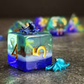 Sage's Baby Octopus Familiar Resin Polyhedral Dice Set - Sage's PortalResin Dice Set