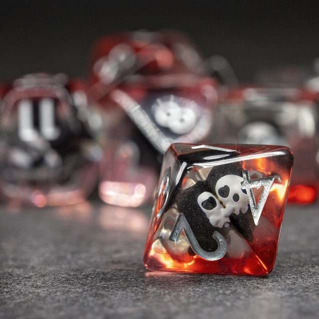Sage's Baby Reaper Familiar Resin Polyhedral Dice Set - Sage's PortalResin Dice Set