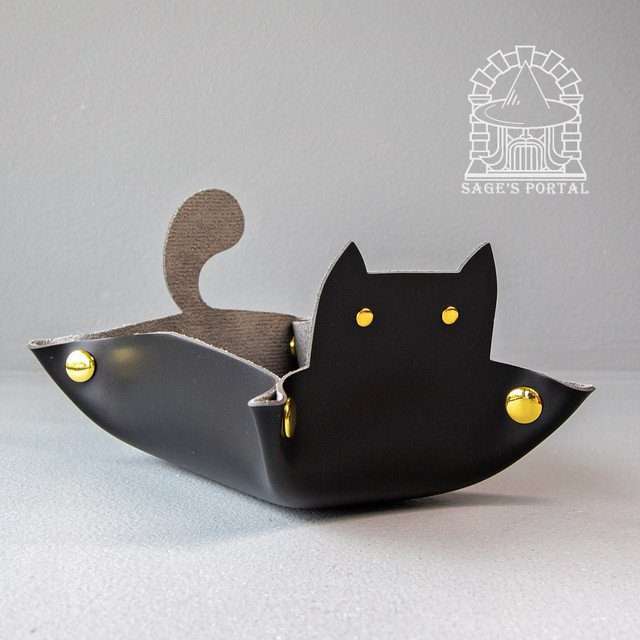Sage's Black Enchanted Cat Dice Tray - Sage's PortalDice Tray