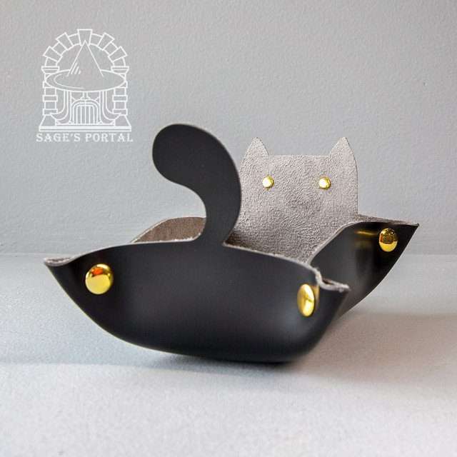 Sage's Black Enchanted Cat Dice Tray - Sage's PortalDice Tray