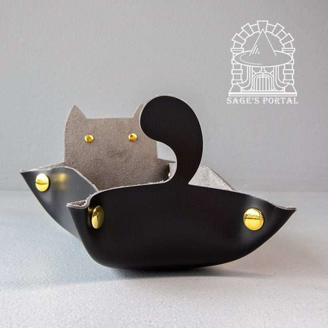 Sage's Black Enchanted Cat Dice Tray - Sage's PortalDice Tray