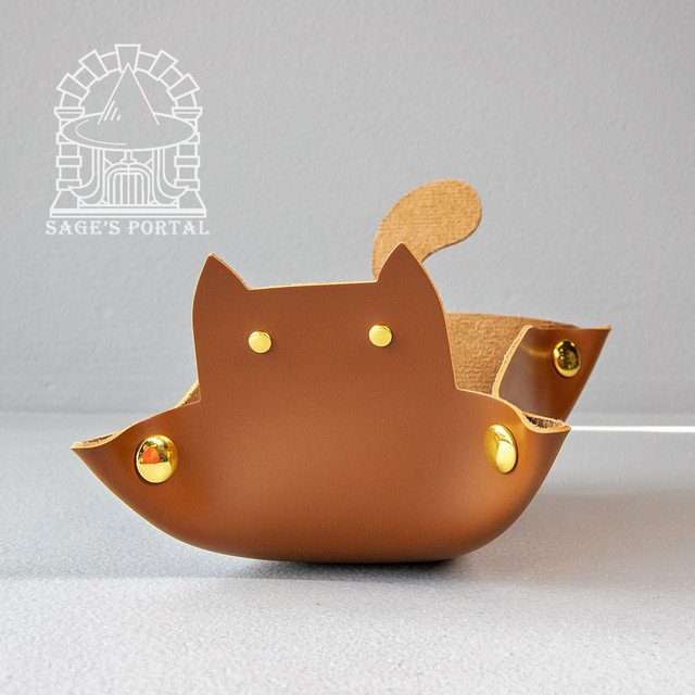 Sage's Brown Enchanted Cat Dice Tray - Sage's PortalDice Tray