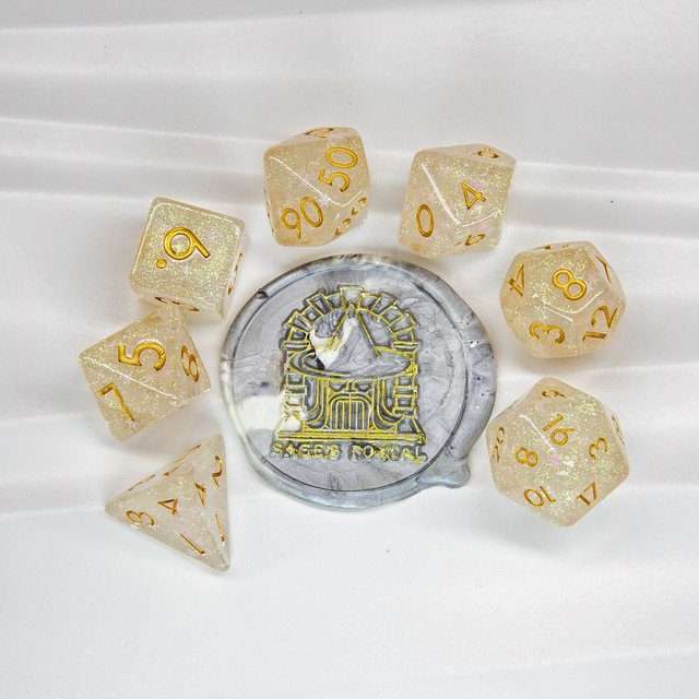 Sage’s Cantrips - Ice Crystals Resin Polyhedral Dice Set - Sage's PortalResin Dice Set