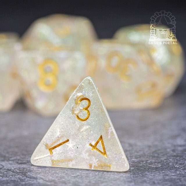 Sage’s Cantrips - Ice Crystals Resin Polyhedral Dice Set - Sage's PortalResin Dice Set