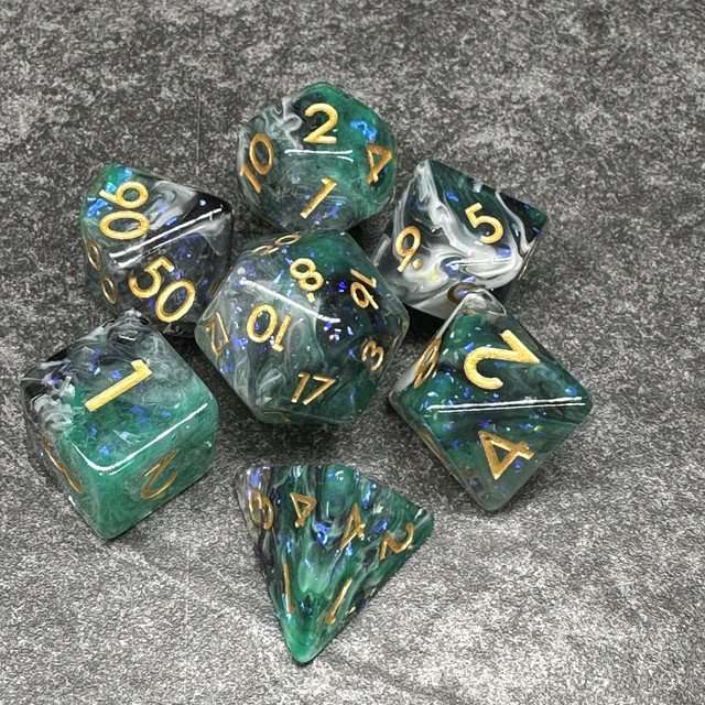 Sage’s Cantrips - Mending Resin Polyhedral Dice Set - Sage's PortalResin Dice Set