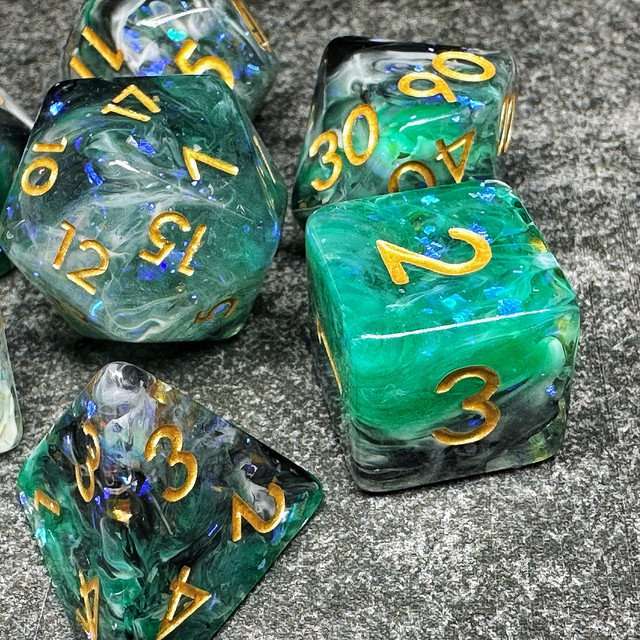 Sage’s Cantrips - Mending Resin Polyhedral Dice Set - Sage's PortalResin Dice Set