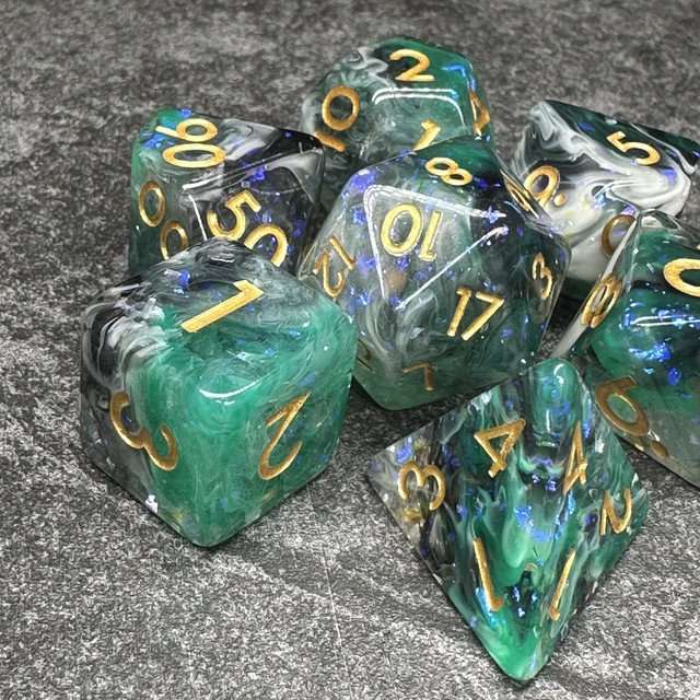 Sage’s Cantrips - Mending Resin Polyhedral Dice Set - Sage's PortalResin Dice Set