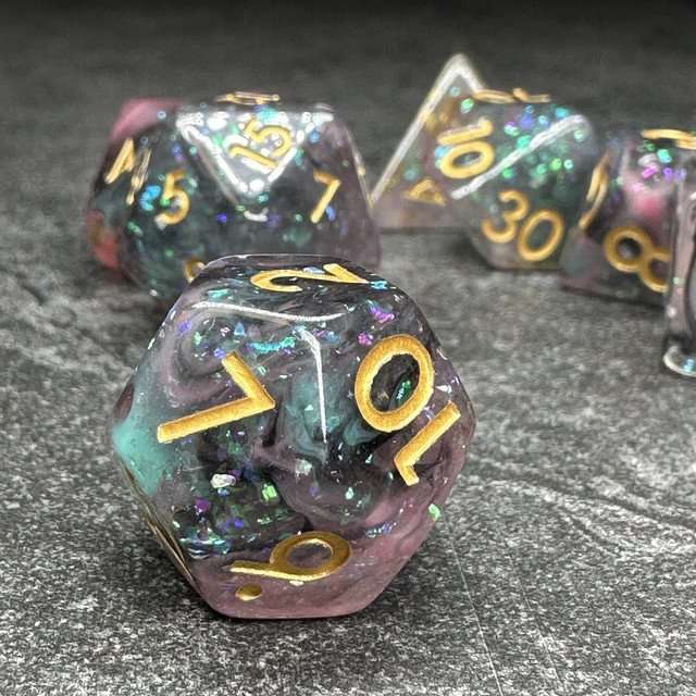 Sage’s Cantrips - Thaumaturgy Resin Polyhedral Dice Set - Sage's PortalResin Dice Set