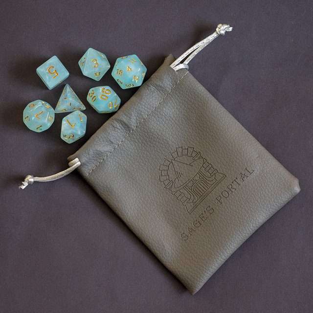 Sage's Capsules - Frosted Blue Swirl Semi-Transparent Acrylic Polyhedral Dice Set - Sage's PortalAcrylic Dice Set