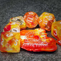 Sage's Capsules - Half Clear Red/Orange Acrylic Polyhedral Dice Set - Sage's PortalAcrylic Dice Set
