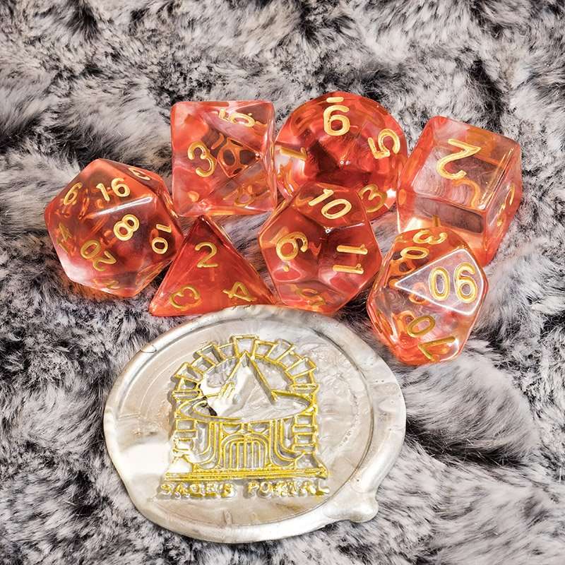 Sage's Capsules - Transparent Red Acrylic Polyhedral Dice Set - Sage's PortalAcrylic Dice Set