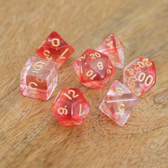 Sage's Capsules - Transparent Red Acrylic Polyhedral Dice Set - Sage's PortalAcrylic Dice Set