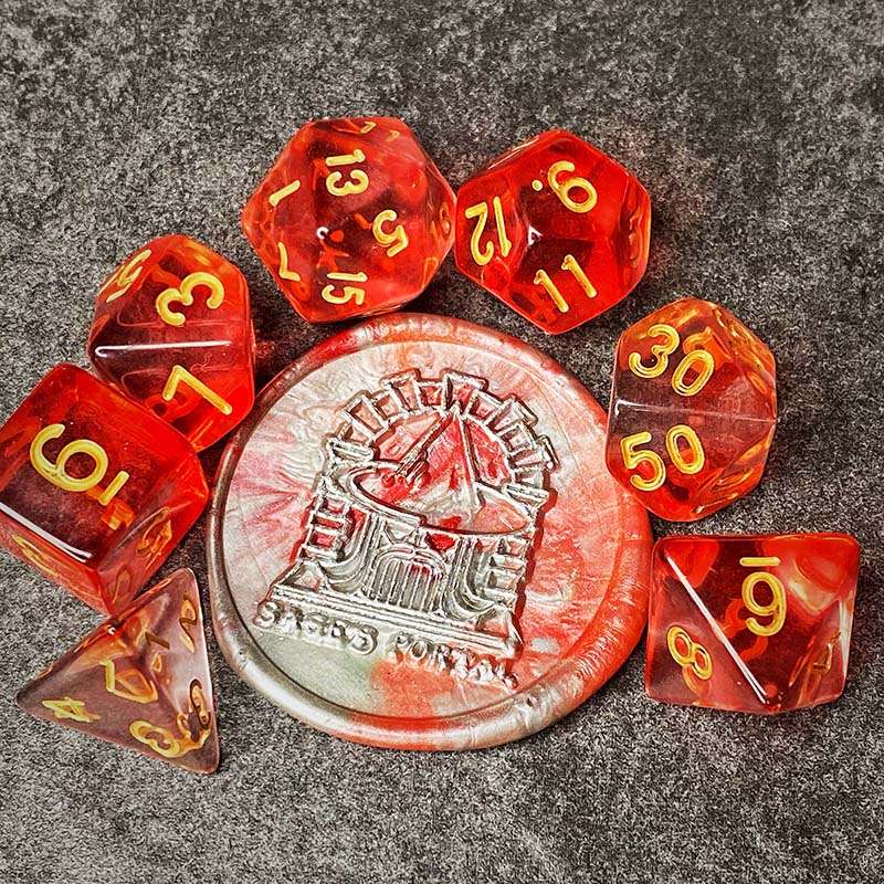 Sage's Capsules - Transparent Red Acrylic Polyhedral Dice Set - Sage's PortalAcrylic Dice Set