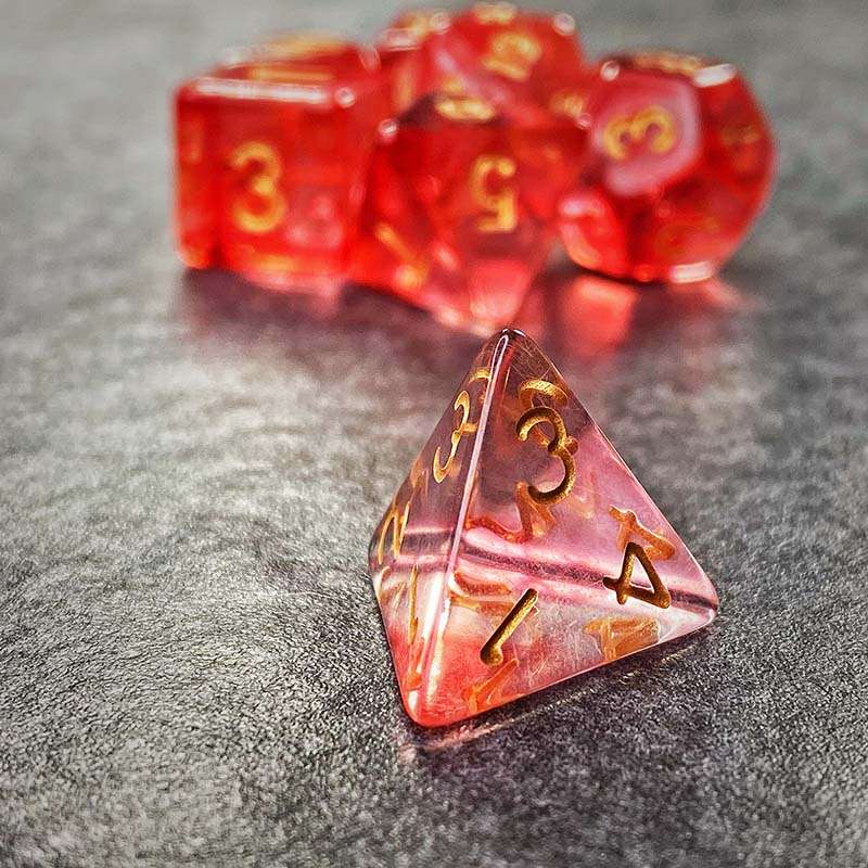 Sage's Capsules - Transparent Red Acrylic Polyhedral Dice Set - Sage's PortalAcrylic Dice Set