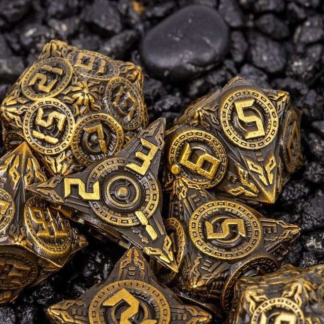 Sage’s Chronurgy Timeless Bronze Metal Polyhedral Dice Set - Sage's PortalMetal Dice Set