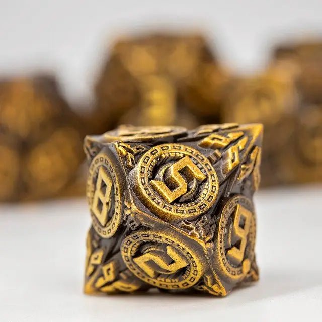 Sage’s Chronurgy Timeless Bronze Metal Polyhedral Dice Set - Sage's PortalMetal Dice Set