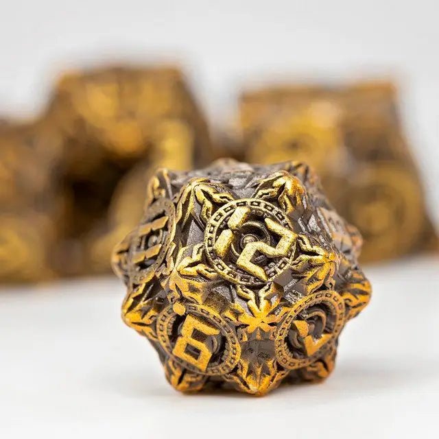 Sage’s Chronurgy Timeless Bronze Metal Polyhedral Dice Set - Sage's PortalMetal Dice Set