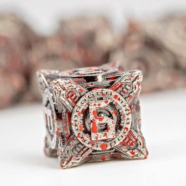 Sage’s Chronurgy Timeless Carnage Metal Polyhedral Dice Set - Sage's PortalMetal Dice Set