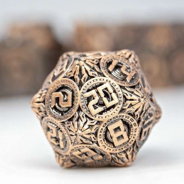 Sage’s Chronurgy Timeless Copper Metal Polyhedral Dice Set - Sage's PortalMetal Dice Set