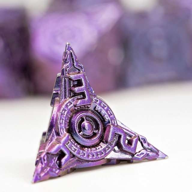 Sage’s Chronurgy Timeless Indigo Metal Polyhedral Dice Set - Sage's PortalMetal Dice Set
