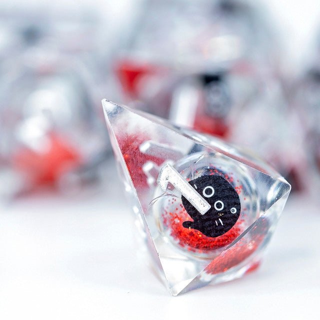 Sage's Companion Spirits Ruby Void Cat Liquid Core Resin Dice Set - Sage's PortalLiquid Core Dice Set