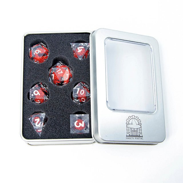 Sage's Companion Spirits Ruby Void Cat Liquid Core Resin Dice Set - Sage's PortalLiquid Core Dice Set