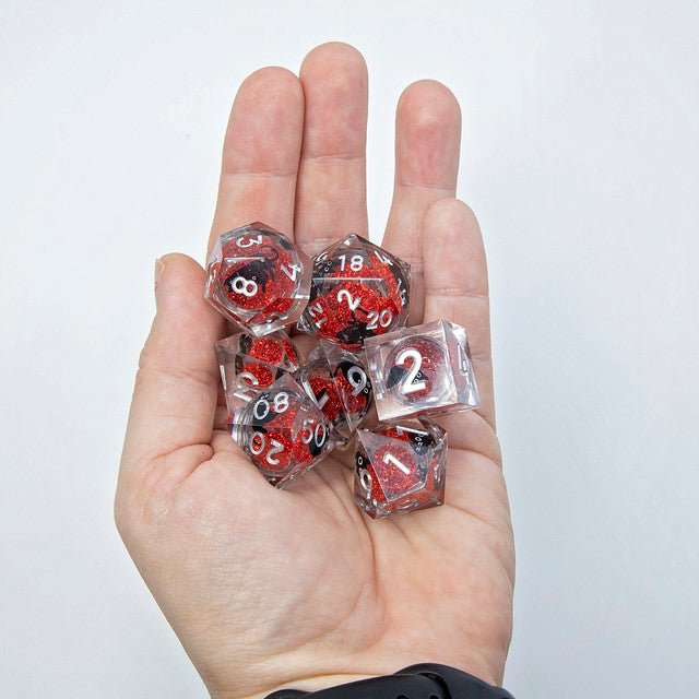 Sage's Companion Spirits Ruby Void Cat Liquid Core Resin Dice Set - Sage's PortalLiquid Core Dice Set