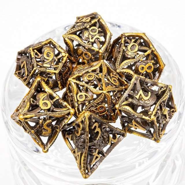 Sage’s Corsairs Copper Blade Hollow Metal Dice Set - Sage's PortalHollow Metal Dice Set