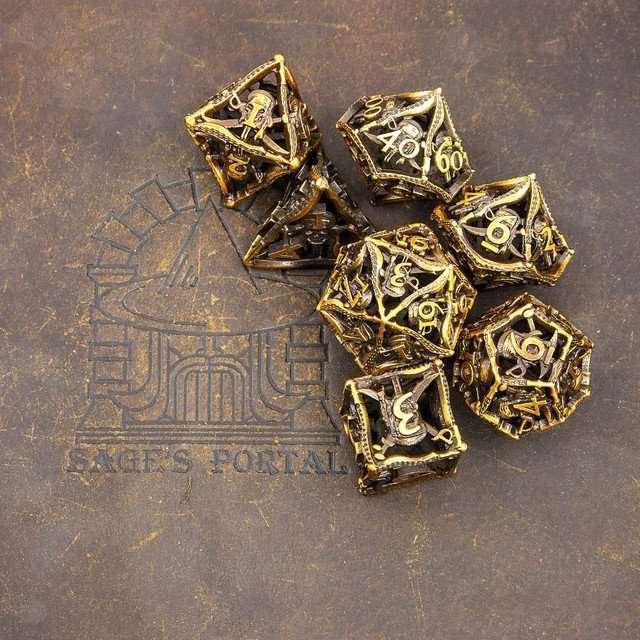 Sage’s Corsairs Copper Blade Hollow Metal Dice Set - Sage's PortalHollow Metal Dice Set