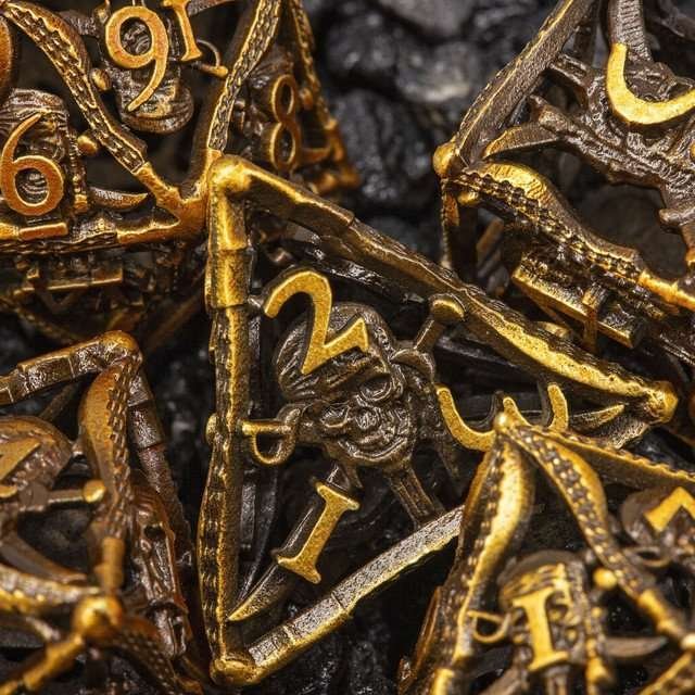 Sage’s Corsairs Copper Blade Hollow Metal Dice Set - Sage's PortalHollow Metal Dice Set