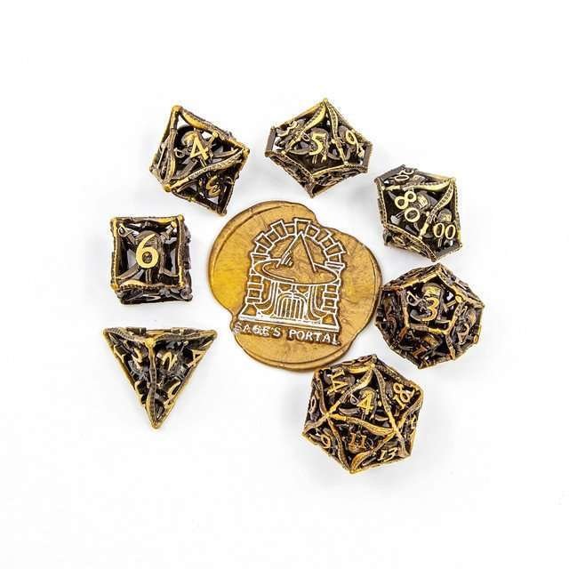 Sage’s Corsairs Copper Blade Hollow Metal Dice Set - Sage's PortalHollow Metal Dice Set