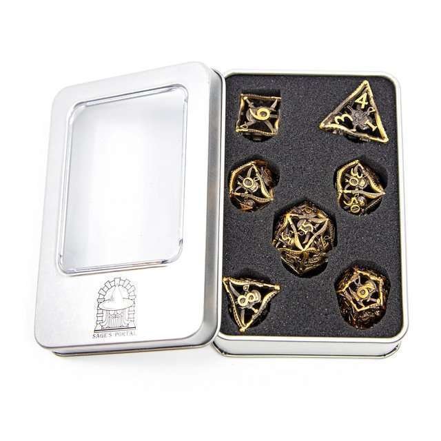 Sage’s Corsairs Copper Blade Hollow Metal Dice Set - Sage's PortalHollow Metal Dice Set
