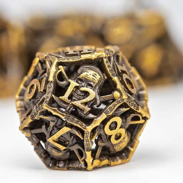Sage’s Corsairs Copper Blade Hollow Metal Dice Set - Sage's PortalHollow Metal Dice Set