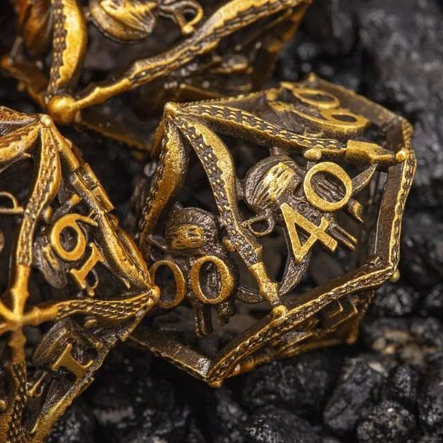 Sage’s Corsairs Copper Blade Hollow Metal Dice Set - Sage's PortalHollow Metal Dice Set