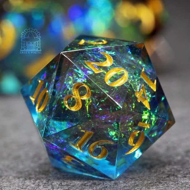 Sage's Crystals - Manaflow Sharp Edge Resin Polyhedral Dice Set - Sage's PortalSharp Edge Resin Dice Set
