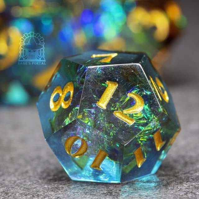 Sage's Crystals - Manaflow Sharp Edge Resin Polyhedral Dice Set - Sage's PortalSharp Edge Resin Dice Set