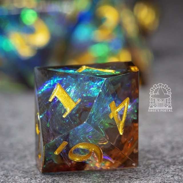 Sage's Crystals - Manaflow Sharp Edge Resin Polyhedral Dice Set - Sage's PortalSharp Edge Resin Dice Set