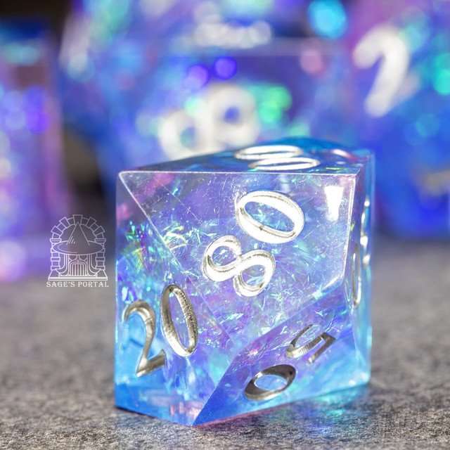 Sage's Crystals - Spring Sharp Edge Resin Polyhedral Dice Set - Sage's PortalSharp Edge Resin Dice Set