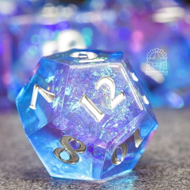 Sage's Crystals - Spring Sharp Edge Resin Polyhedral Dice Set - Sage's PortalSharp Edge Resin Dice Set