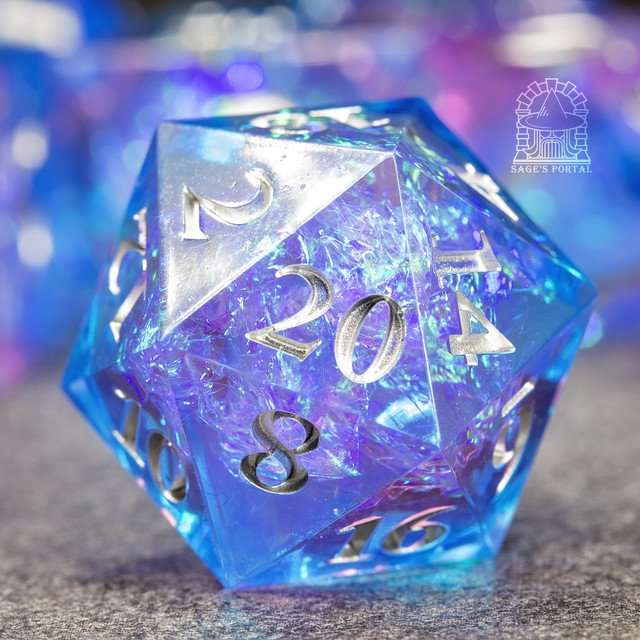 Sage's Crystals - Spring Sharp Edge Resin Polyhedral Dice Set - Sage's PortalSharp Edge Resin Dice Set