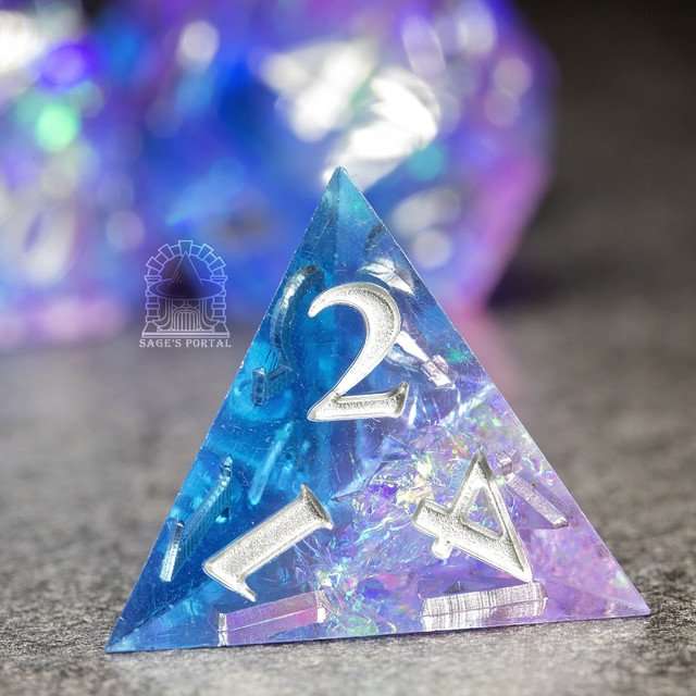 Sage's Crystals - Spring Sharp Edge Resin Polyhedral Dice Set - Sage's PortalSharp Edge Resin Dice Set
