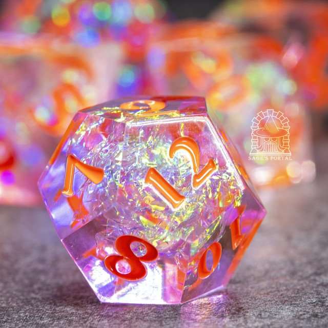 Sage's Crystals - Summer Sharp Edge Resin Polyhedral Dice Set - Sage's PortalSharp Edge Resin Dice Set
